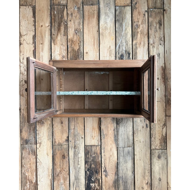 Wood Small Wall-Mounted Walnut Display Case, 1940s For Sale - Image 7 of 13