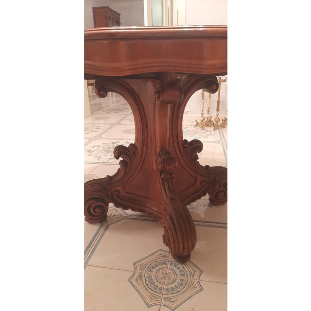 Antique Dining Table in Finely Inlaid Walnut Root, 1960s For Sale - Image 13 of 18