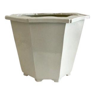 Chinese White Glazed Porcelain Planter For Sale