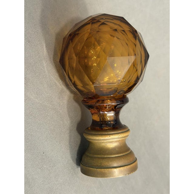 Staircase Finial in Faceted Amber Glass, 1890 For Sale - Image 3 of 7