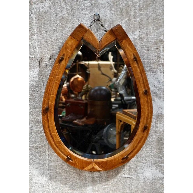Antique Oak Horseshoe Wall Mirror For Sale - Image 10 of 10