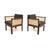 Mid-Century Modern Vintage Danish Leather and Cane Chairs by Illum Wikkelso for CFC Silkeborg, 1960, Set of 2 For Sale - Image 3 of 11