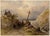 An original early 19th-century watercolour painting, William Oliver RI, Spanish Travellers on a Coastal Path.A delightful...