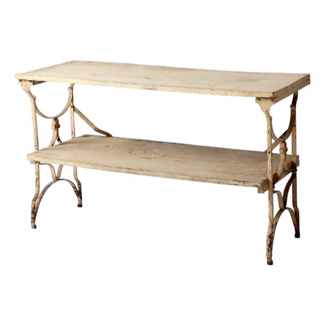Antique French Garden Two Tier Console Table For Sale
