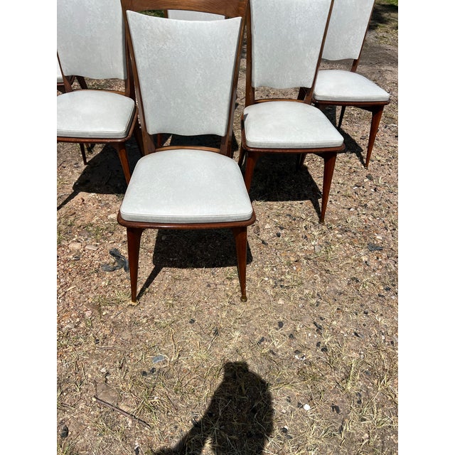 Mid-Century Modern French Mid-Century Modern 1960's Walnut Dining Chairs - Set of 6 For Sale - Image 3 of 6