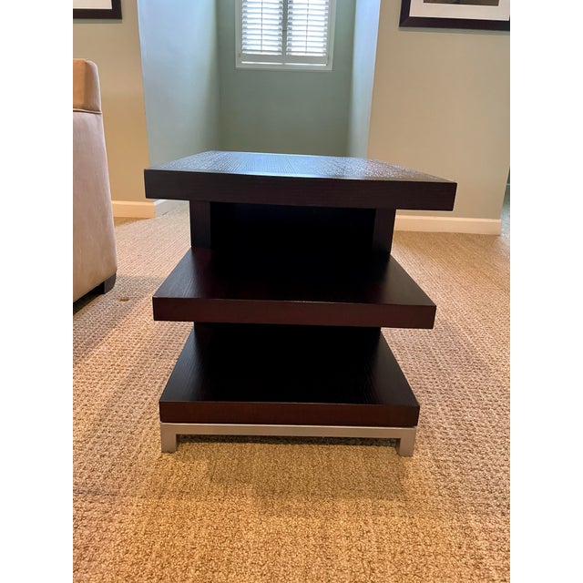 Stunning Minimalist Three Tiered Rectangle End/Side Tables For Sale - Image 13 of 18