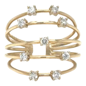 0.38 Carat Natural Round Cut Diamond Adjustable Cocktail Ring Size 7