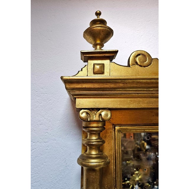 Victorian Console Table with Mirror in Gilt Wood and Marble, 1880s For Sale - Image 5 of 14