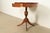 1960s Baker Furniture Style Georgian Carved Walnut Pedestal Drum Side Table or Tea Table, Circa 1960s For Sale - Image 5 of 13