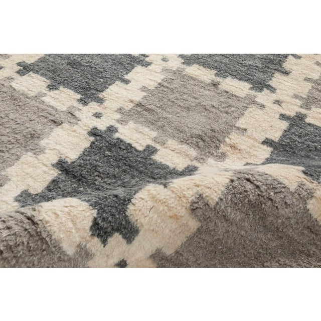 Mid-Century Modern Modern Scandinavian Geometric Wool Pile Rug by Doris Leslie Blau For Sale - Image 3 of 5