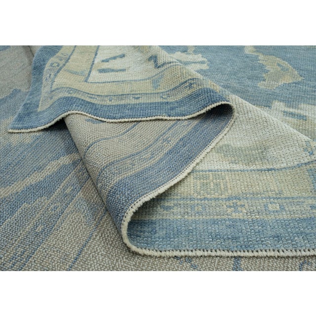 Blue Turkish Oushak Rug 11'8" x 14'11" #18516 For Sale - Image 8 of 8