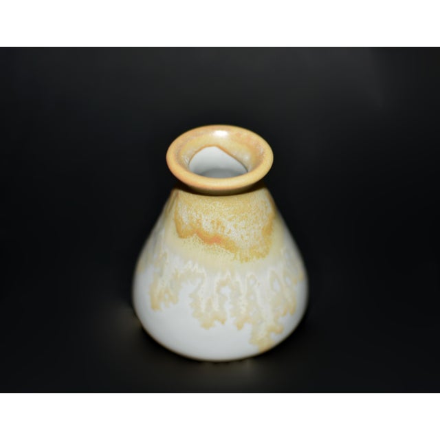 Japanese Wabi Sabi Mini Ceramic Vases Golden Leaves Set of Four For Sale - Image 9 of 12