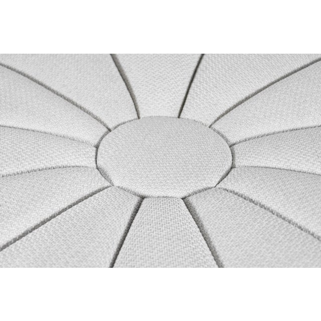 Off-white Mid-Century Modern Round Sunburst Ottoman, 1960s For Sale - Image 8 of 13