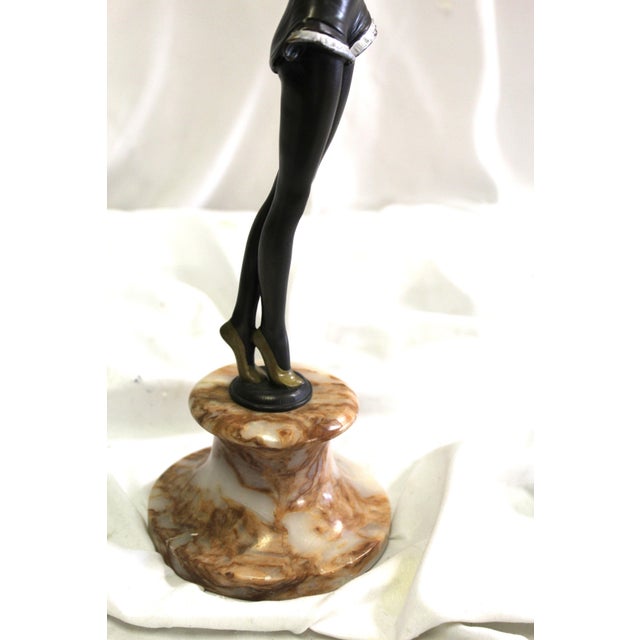 1990s Mid Century/Modern/Deco Style Sculpture Bronze Girl For Sale - Image 10 of 17