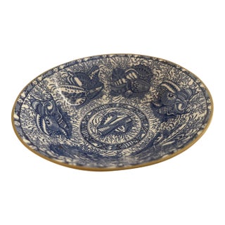 Blue Torquay Gold Trim Bowl For Sale