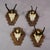 Vintage Set of Four Chamois Trophies on Carved Plaques, Germany ca. 1950s Item e7789 A set of four vintage chamois...