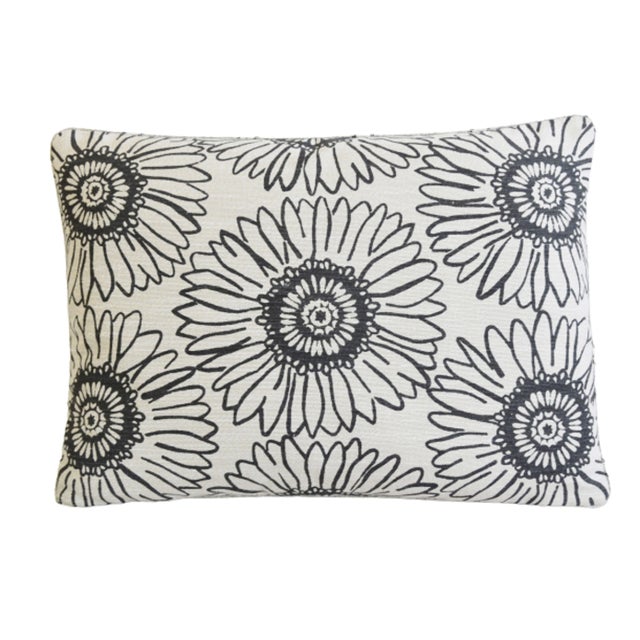 Mid-Century Modern Perennials Sunflowers Linen Feather/Down Pillows 22" X 16" - Pair For Sale - Image 3 of 7