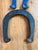 Mid 20th Century Vintage St. Pierre Royal Blue Drop-Forged Steel Pitching Horseshoes Outdoor Games -Set of 3 For Sale - Image 5 of 11