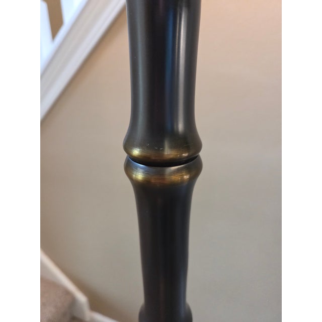 Vintage Faux Bamboo Brass Hollywood Regency/Chinoiserie Floor Lamp For Sale In Indianapolis - Image 6 of 12