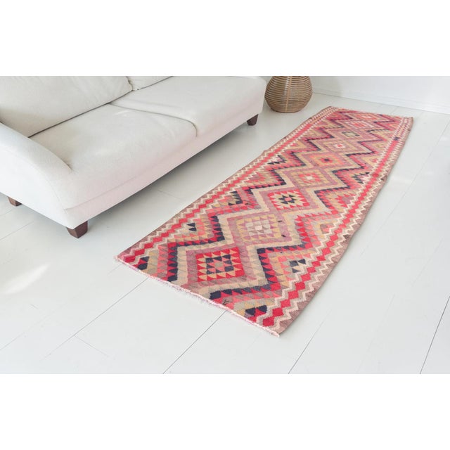 1950s 1950s Handwoven Turkish Kilim With Tribal Motifs For Sale - Image 5 of 10