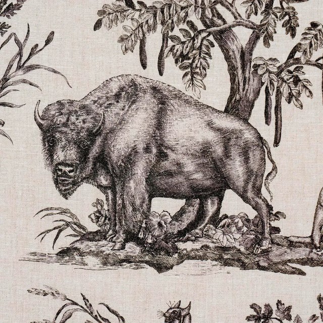 2020s SAMPLE - Schumacher Western Toile Fabric In Carbon For Sale - Image 5 of 7