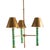 Natural green stone marble turnings are accented with aged brass finished metal hardware for this transitional pendant....