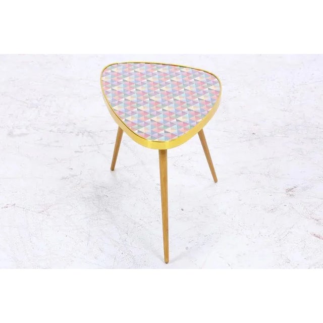 product details beautiful vintage flower table with a colorful checkered pattern. features * high-quality craftsmanship *...