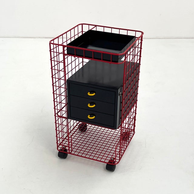 Wire Chest of Drawers on Wheels, 1980s For Sale - Image 12 of 12