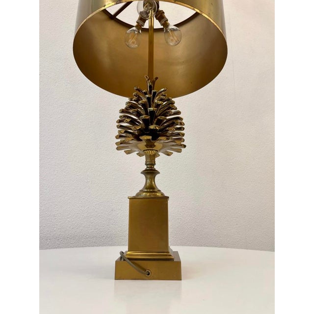 Pine Cone Table Lamp in Brass and Gilt Bronze from Maison Charles, Paris, 1970s For Sale - Image 13 of 14