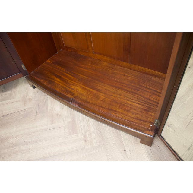 Wood Antique Edwardian Bow Front Wardrobe, 1900s For Sale - Image 7 of 9