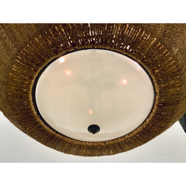 Contemporary Currey & Co. Organic Modern Jute Saucer Chandelier For Sale - Image 3 of 5