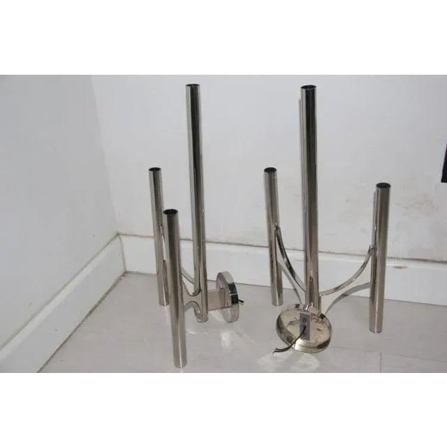 Metal Wall Sconces by Gaetano Sciolari, Set of 2 For Sale - Image 7 of 9