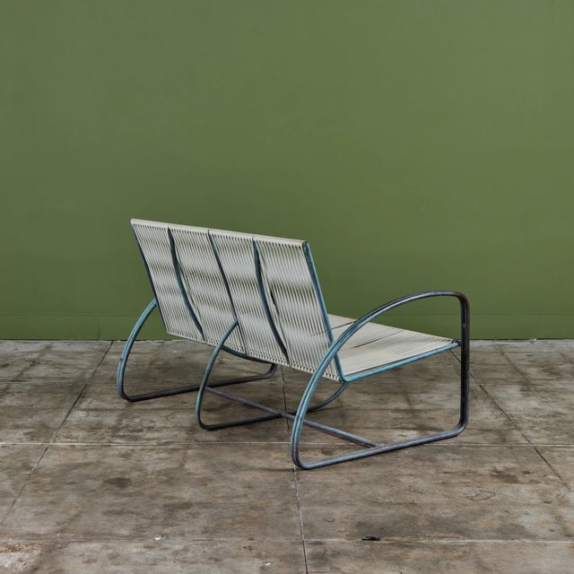 Brown Jordan Walter Lamb for Brown Jordan Vinyl Bronze Patio Settee For Sale - Image 4 of 18