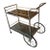 Chrome Italian Faux Bamboo Mid Century Modern MCM Smoked Glass Bar Cart For Sale