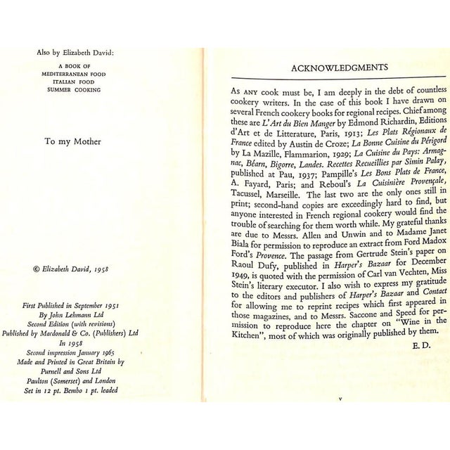 "French Country Cooking" 1965 David, Elizabeth For Sale - Image 4 of 12