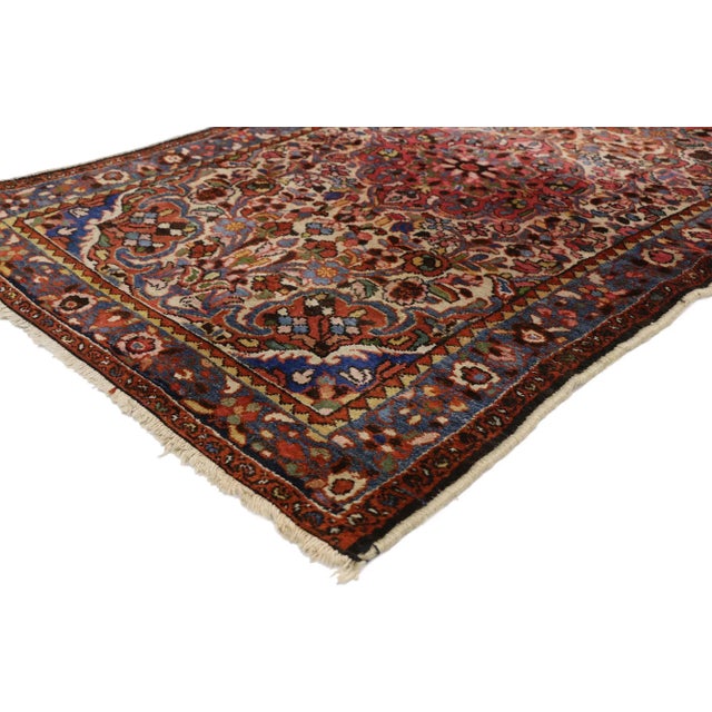 Victorian Vintage Persian Hamadan Accent Rug, 03’04 X 04’10 For Sale - Image 3 of 7