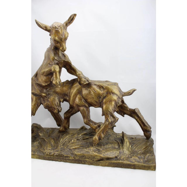 Charles Paillet "Medaille D'or" Bronze of Two Playful Goats For Sale - Image 4 of 7