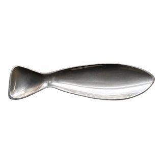 Vintage Nambe #553 Fish Shaped Aluminum Serving Tray For Sale
