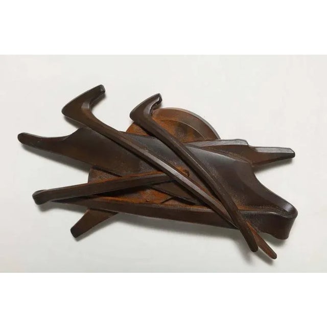 Albert Paley Albert Paley 1994 "Medallion" Paperweight in Blackened Steel with Bronzed Patina For Sale - Image 4 of 6