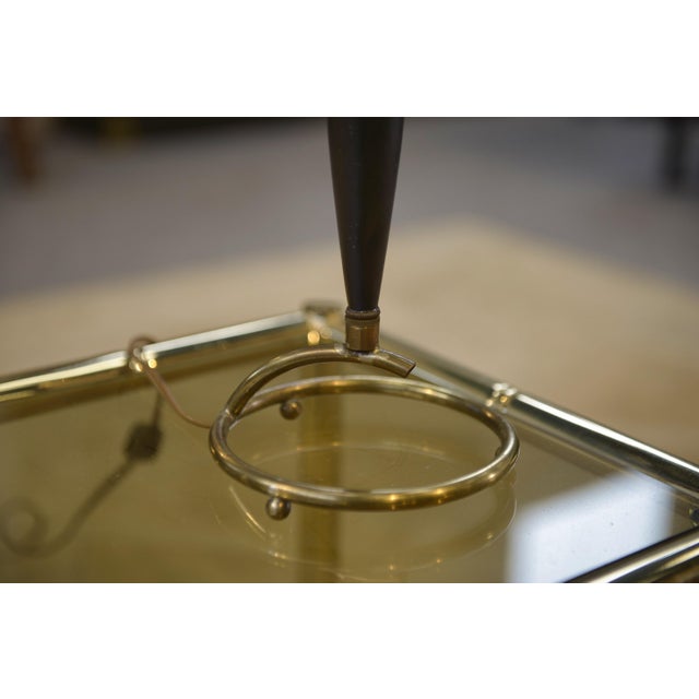 Metal Brass and Black Lacquered Metal Lamp, 1960s For Sale - Image 7 of 9
