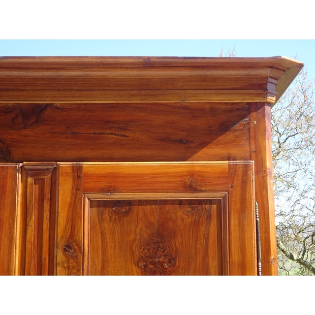 Wood Louis Philippe Wardrobe in Light Walnut For Sale - Image 7 of 18