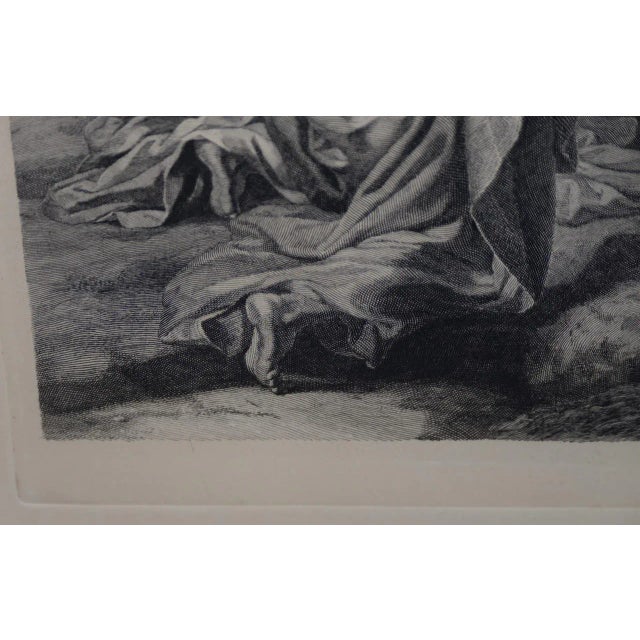 Paint Moses Strikes the Rock Louvre Museum Old Master Etching Late 19th Century For Sale - Image 7 of 9