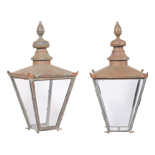 Early 20th Century French Copper Lanterns - a Pair For Sale