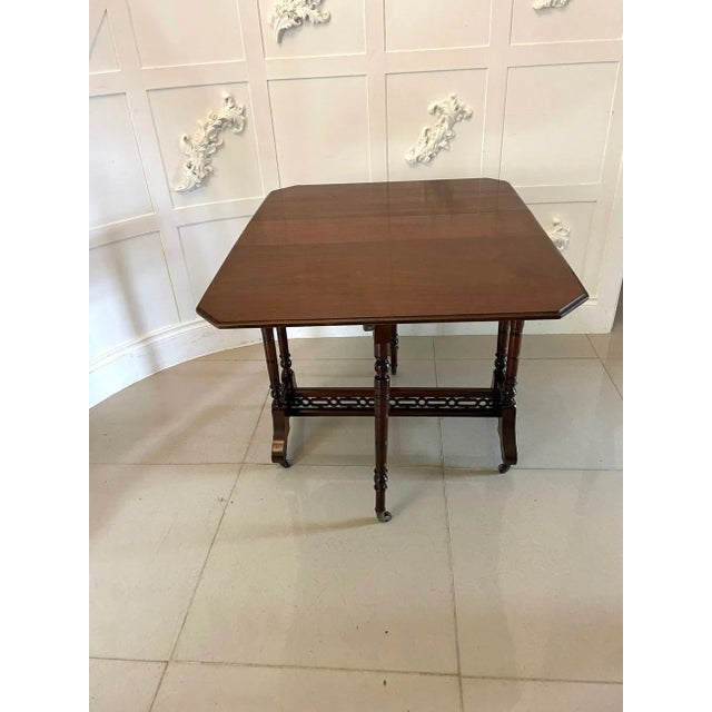 Antique Victorian Walnut Sutherland Table, 1880 For Sale - Image 4 of 12