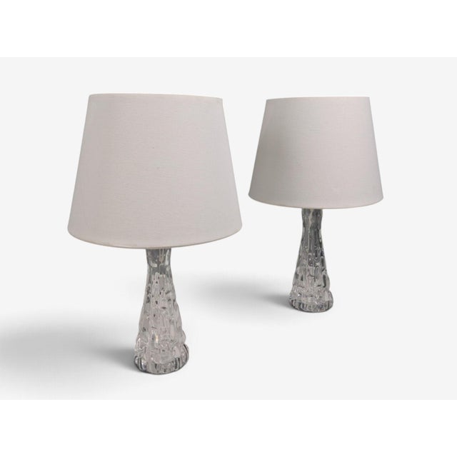1960s Mid Century Modern Carl Fagerlund, Table Lamps, Textured Glass, Chrome For Sale - Image 4 of 12