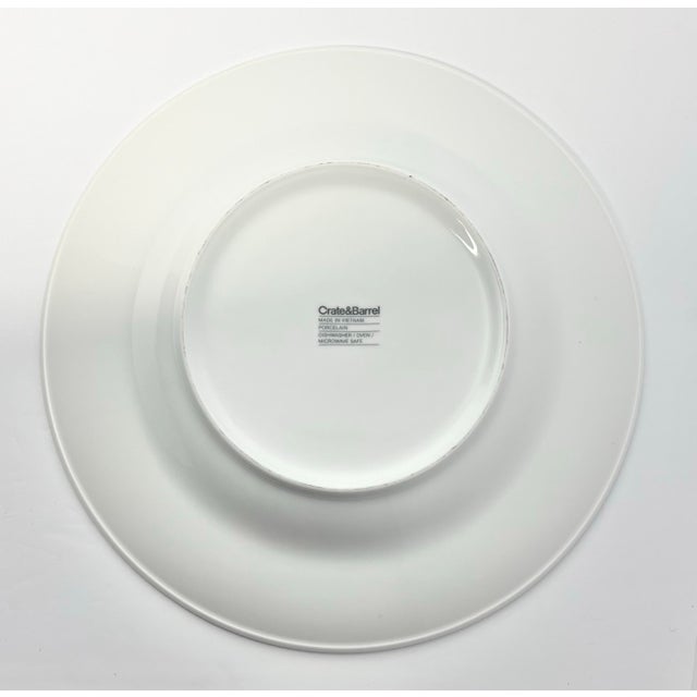 2010s Crate & Barrel "Maison" 8 White Porcelain Large Rim Pasta or All Purpose Bowls For Sale - Image 5 of 6