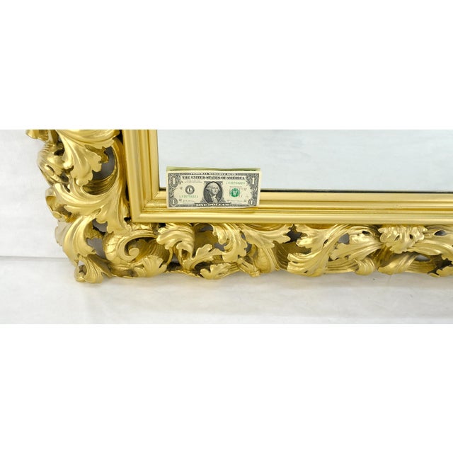 Massive Large Heavy carved Gold Gilt Frame Wall Mirror Regency Style For Sale - Image 10 of 17