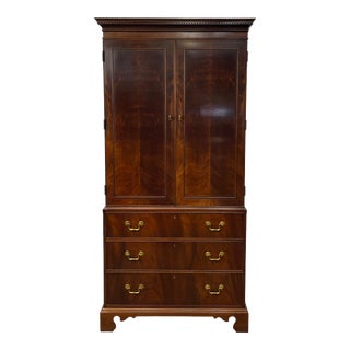Vintage Hickory Chair Historical James River Plantation Chippendale Style Mahogany Armoire For Sale