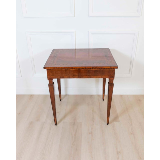 18th Century Italian Late 18th Century Tuscan Walnut Inlaid Table For Sale - Image 5 of 7