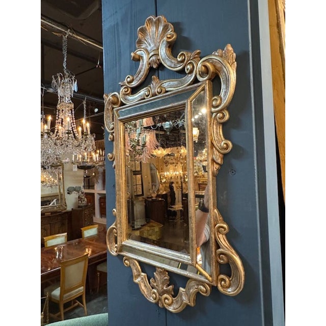 Mid 20th Century Vintage Italian Silver Leaf Wood Mirrors For Sale - Image 5 of 5